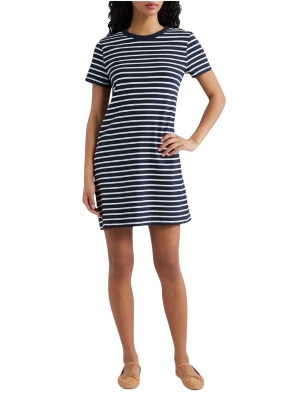 Madewell Stripe T-Shirt Minidress Navy and White Size XS #2171